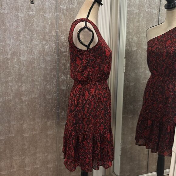 MICHAEL Michael Kors Chic One-Shoulder Red leopard print Dress, US0 - Picture 8 of 10